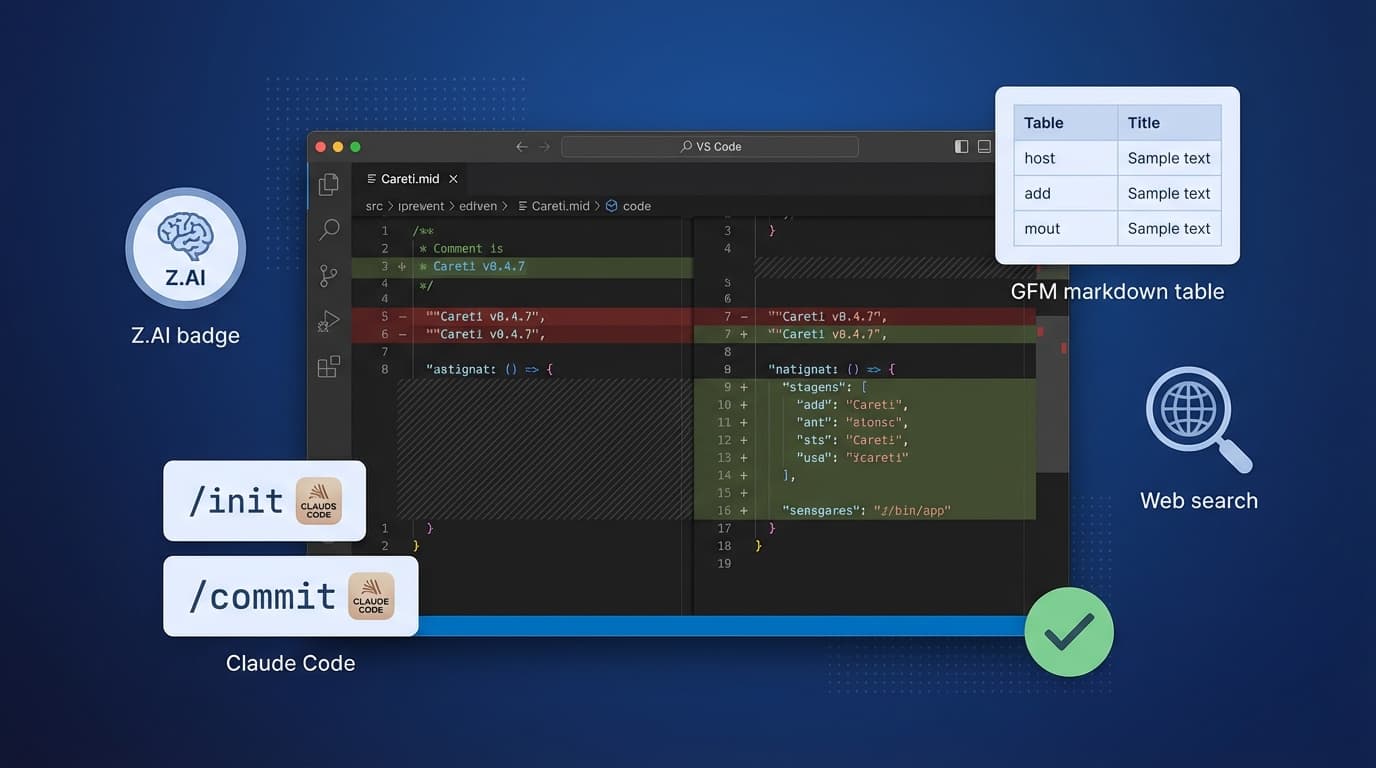 Careti v0.4.7 업데이트: Z.AI GLM-4.7과 Claude Code 호환 명령어